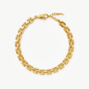 Timepiece Link Chain Gold Bracelet